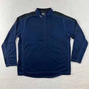RLX Polo Sport Mens Blue Quarter Zip Pullover Performance Jacket Size XL VTG NWT